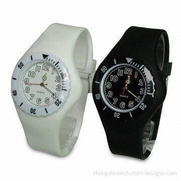 Silicone Wristwatch with Plastic/Silicone Case and Silicone Band
